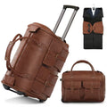 Rolling Suit Garment Bag – Brown, Wrinkle-Resistant, Wheeled Bag for Business Travel