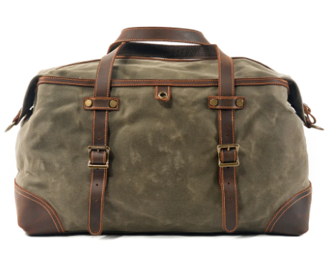 Men's Large Waxed Canvas Travel Bag