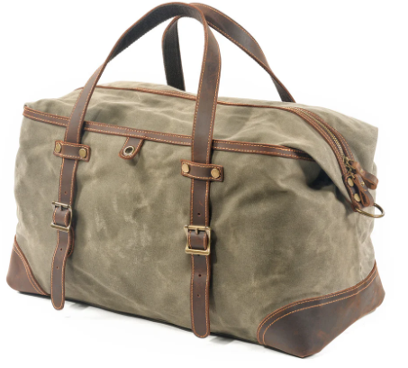 Men's Large Waxed Canvas Travel Bag
