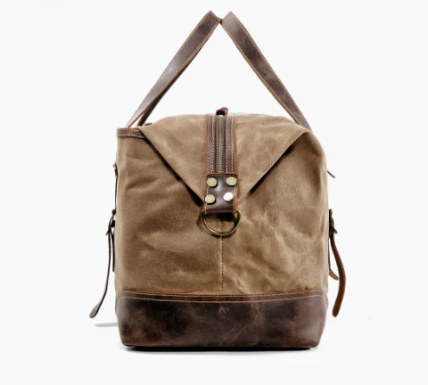 Men's Large Waxed Canvas Travel Bag