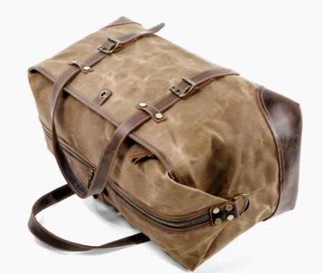 Men's Large Waxed Canvas Travel Bag