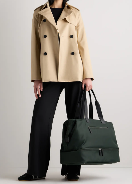 Nylon Dual-Compartment Weekend Travel Bag