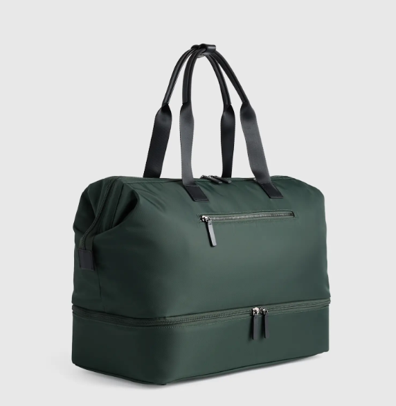 Nylon Dual-Compartment Weekend Travel Bag