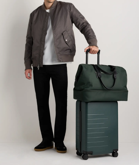 Nylon Dual-Compartment Weekend Travel Bag