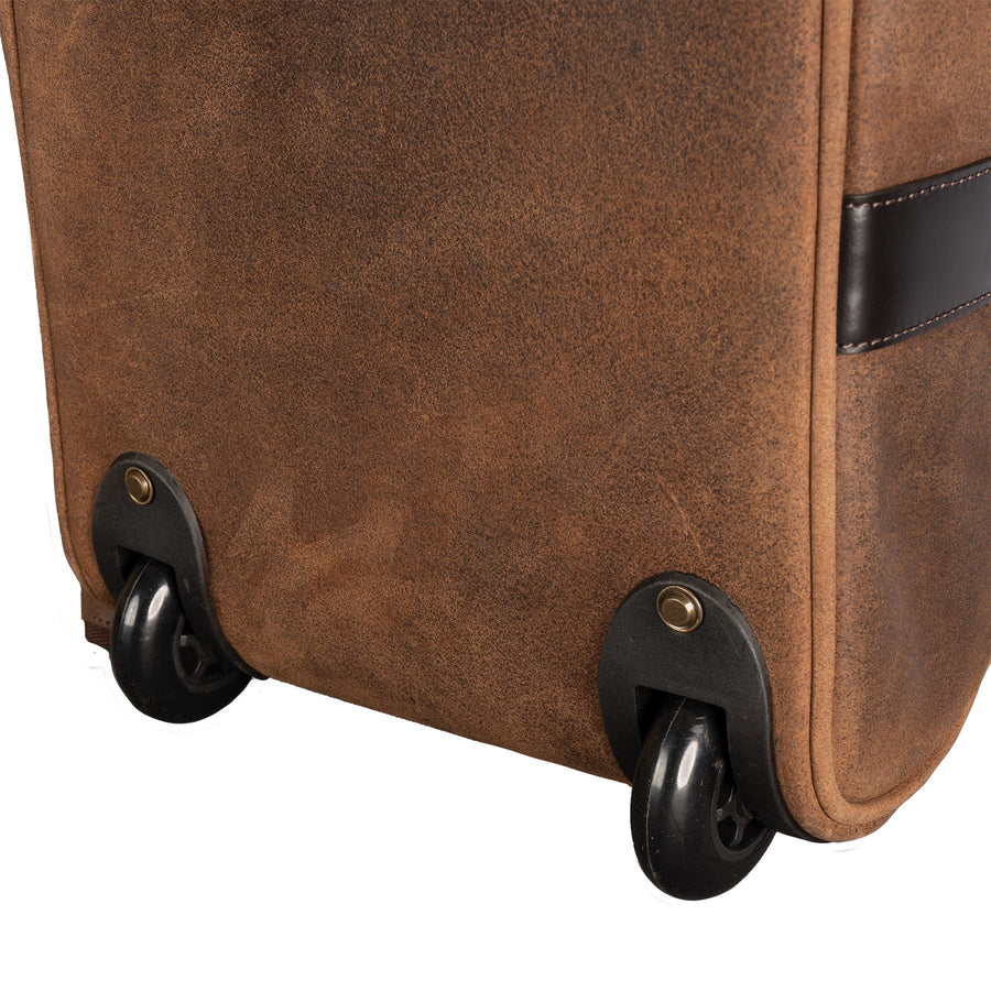 Rolling Leather Duffle Bag