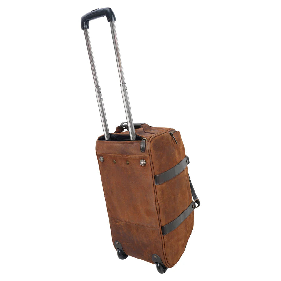 Rolling Leather Duffle Bag